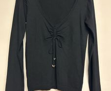 Saint Tropez black v-neck jumper - size M