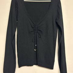 Saint Tropez black v-neck jumper - size M