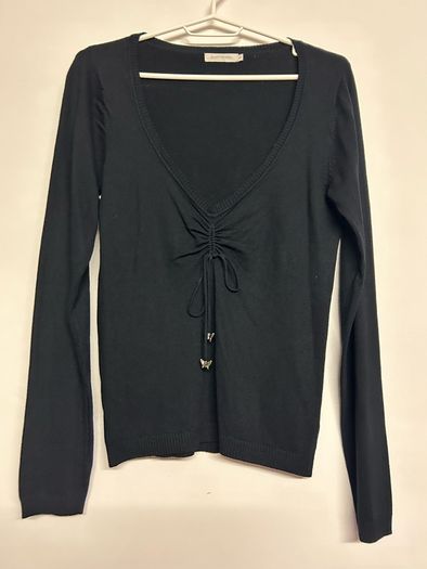 Saint Tropez black v-neck jumper - size M