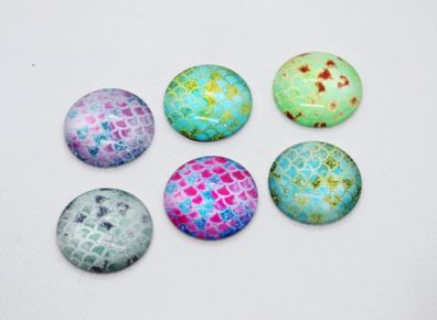 Glass round cabochon 30mm with dragon scale pattern. 3pcs. Cabochons for jewelry. Big snake skin cabochon beads. Many colors. Supplies, DIY.