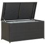 Garden Storage Box Poly Rattan 100x50x50 cm Black Image 2