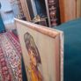 Vintage French Painted Board Art Image 3