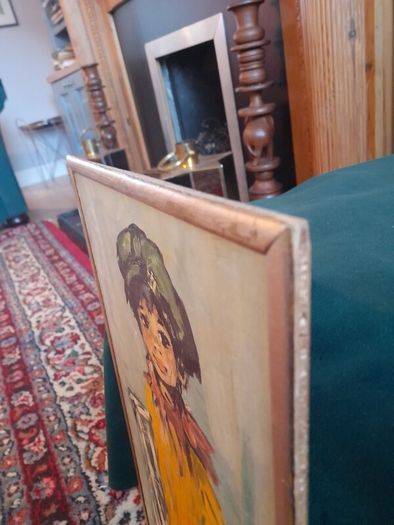 Vintage French Painted Board Art