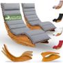 2 x Sun Lounger with Cushion for 2 People,oad Capacity, FSC Certified Swing Lounger Set for Balcony, 195 x 60 cm Image 8