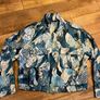 Bird print blue bomber jacket Image 4