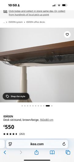 Sitting standing motorised Desk