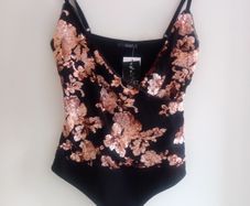 Beautiful Sequin Cami Bodysuit, new