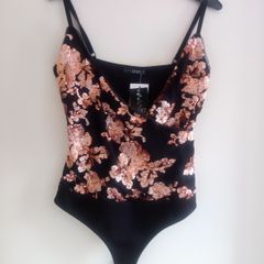 Beautiful Sequin Cami Bodysuit, new