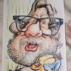 Ricky Tomlinson signed a caricature 6x8
