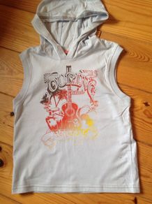 Age 4-5 Blue Sleeveless Hooded Top