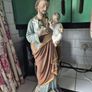 Large Religious 63.5cm high Vintage polychrome large Saint Joseph and the infant Jesus statue Image 4