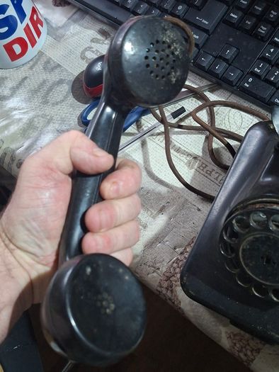 2 Black Metal Rotary Dial Telephones for parts or repair, 1930s rotary sets, Postage available or Collection