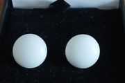 Vintage milk glass earrings.