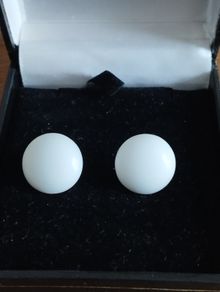Vintage milk glass earrings.