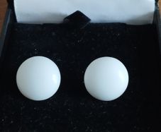 Vintage milk glass earrings.