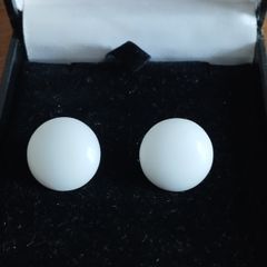 Vintage milk glass earrings.