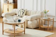 Round Glass Metal Center Table, Modern Simple 2 Tier Middle Table for Small Space Living Room Bedroom Office Meeting Room