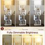 5-Tier Floor Lamp with Shelves & Remote, Dimmable S-Shaped Bookshelf with 3 Color Temperature, 1-Hour Timer, Tall Corner Standing Lamp for Living Room, Bedroom, Office White Image 2