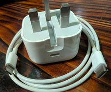 genuine apple 20W usb C charger with genuine apple usb C to lighting port cable