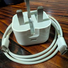 genuine apple 20W usb C charger with genuine apple usb C to lighting port cable