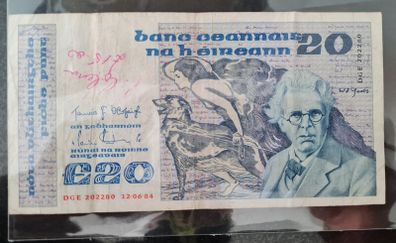 Ireland 1984 Yeats 20 pound banknote