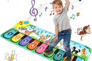 Kids Piano Mat Music Dance Mats Multi-function Touch Play Keyboard Mat with 9 Keys &amp; 8 Animal Sounds Musical Carpet Mat Dancing Toy Educational Musical Instruments Toys for Age 3+ Boys Girls