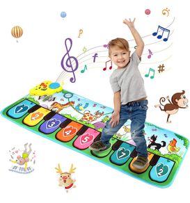 Kids Piano Mat Music Dance Mats Multi-function Touch Play Keyboard Mat with 9 Keys & 8 Animal Sounds Musical Carpet Mat Dancing Toy Educational Musical Instruments Toys for Age 3+ Boys Girls