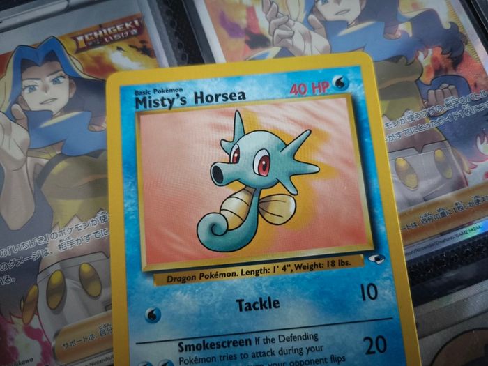 Misty's Horsea ! from Gym Heroes Set ! 2000 ! Vintage Pokemon Card !