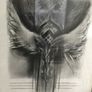 Eugene Press "Spirit at the Gate"  Original Charcoal and coloured chalk painting Image 5