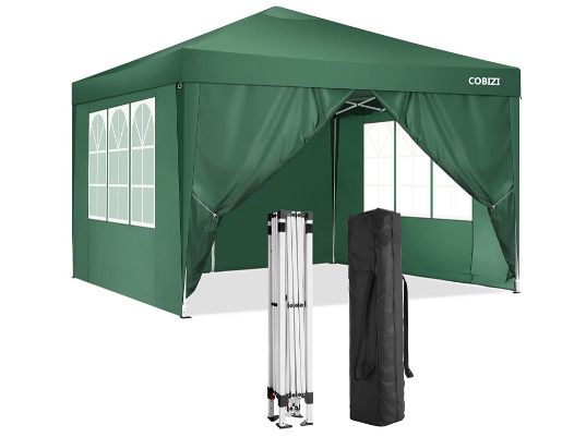 3 x 3 m Waterproof Popup Flat Gazebo with 4 Side Panels