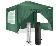 3 x 3 m Waterproof Popup Flat Gazebo with 4 Side Panels