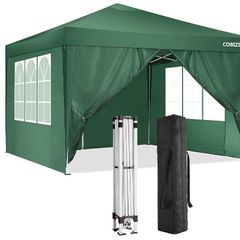 3 x 3 m Waterproof Popup Flat Gazebo with 4 Side Panels