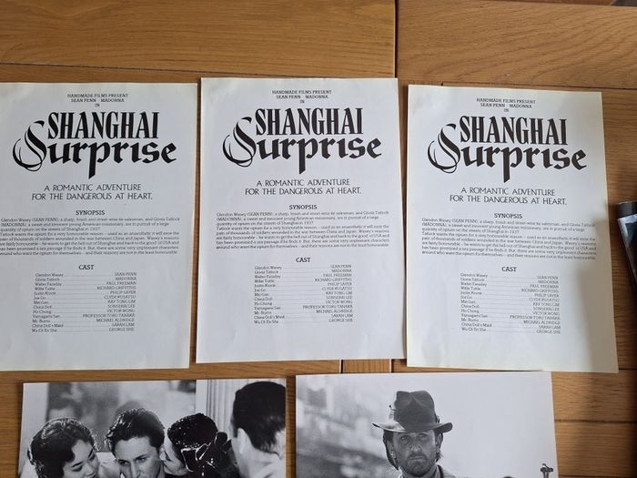 MADONNA / SEAN PENN Shanghai Surprise Press photos and Press sheet