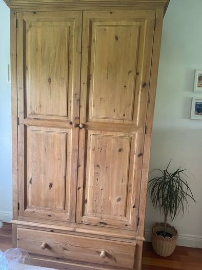 Waxed pine wardrobe