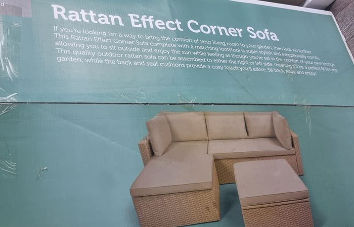 Rattan garden corner sofa