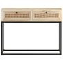 Console Table 100x35x76 cm Solid Mango Wood and Natural Cane Image 6