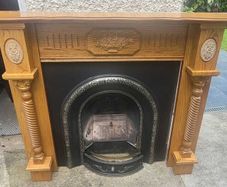 Fireplace with hearth, surround, mantlepiece