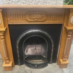 Fireplace with hearth, surround, mantlepiece