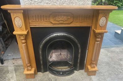 Fireplace with hearth, surround, mantlepiece