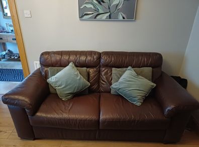 natuzzi brown leather sofa