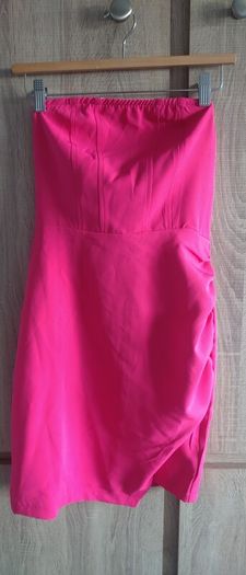 pink Zip Back Split Side Tube Bodycon Dress size s sm
