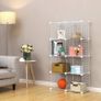9-Cube Metal Wire Storage Rack, Interlocking Shelving Unit with Metal Wire Shelves, PP Plastic Sheets for Book Shoes Toys Clothes Tools, in Living Room, 93 x 31 x 93 cm MULTIPLE COLOURS AVAILABLE (FREE SHIPPING) Image 6