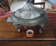 antique silver server dish