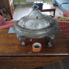 antique silver server dish