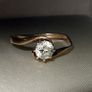 Vintage 14k Gold Twist Solitaire Ring Image 3