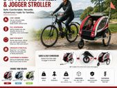 Childrens Bike Trailer with Jogger Mode and Suspension