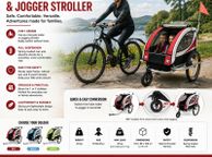 main image for ad Childrens Bike Trailer with Jogger Mode and Suspension