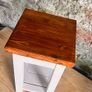 Handmade Solid Wood Plant Stand  Side Table. White n Walnut Image 3