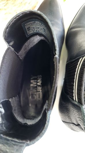 TOMMY HILFIGER Navy pointed ankle boots Sz 40 (Fit 7UK) - Rrp 180 (New)