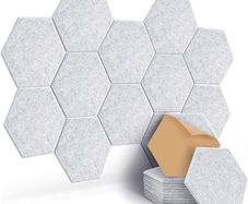 NEW SALE | 12 Pcs Self-Adhesive Acoustic Absorption Panels, High Density 12" X 10" X 0.4" Soundproof Acoustic Panel, Hexagon Sound Absorbing Panels for Recording Studio & Home & Offices (Blue)